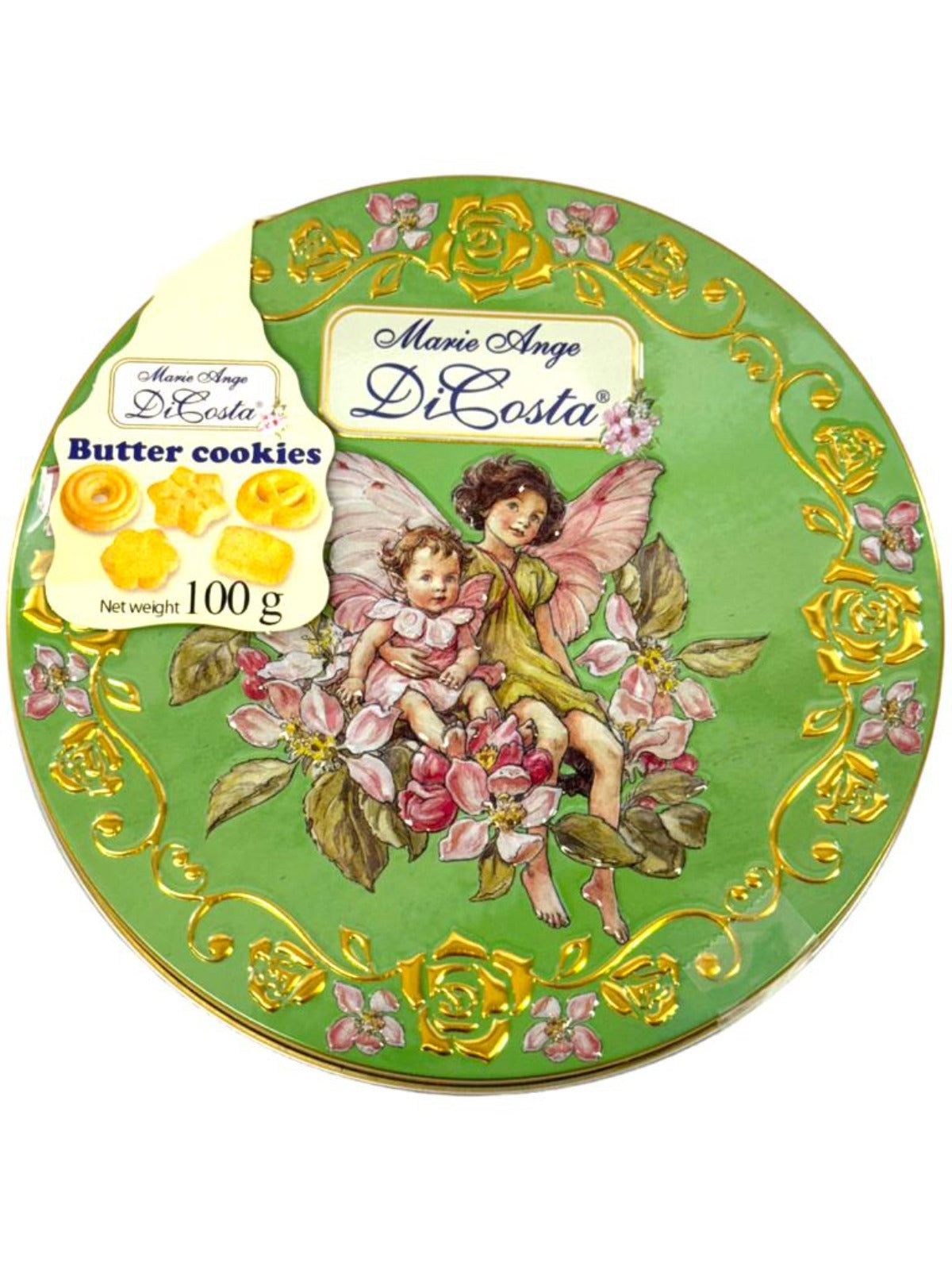 Marie Ange di Costa Flower Fairy Italian Butter Cookies—Il Girotondo in Lime 100g