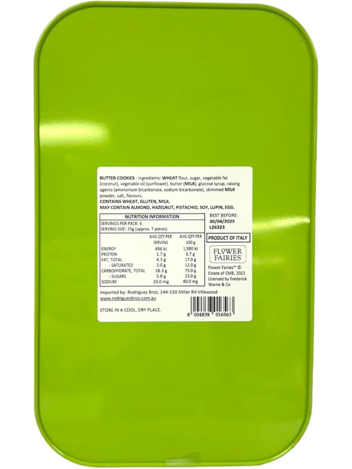 Marie Ange di Costa Flower Fairy  Italian Butter Cookies—Il Bellezza in Lime 150g