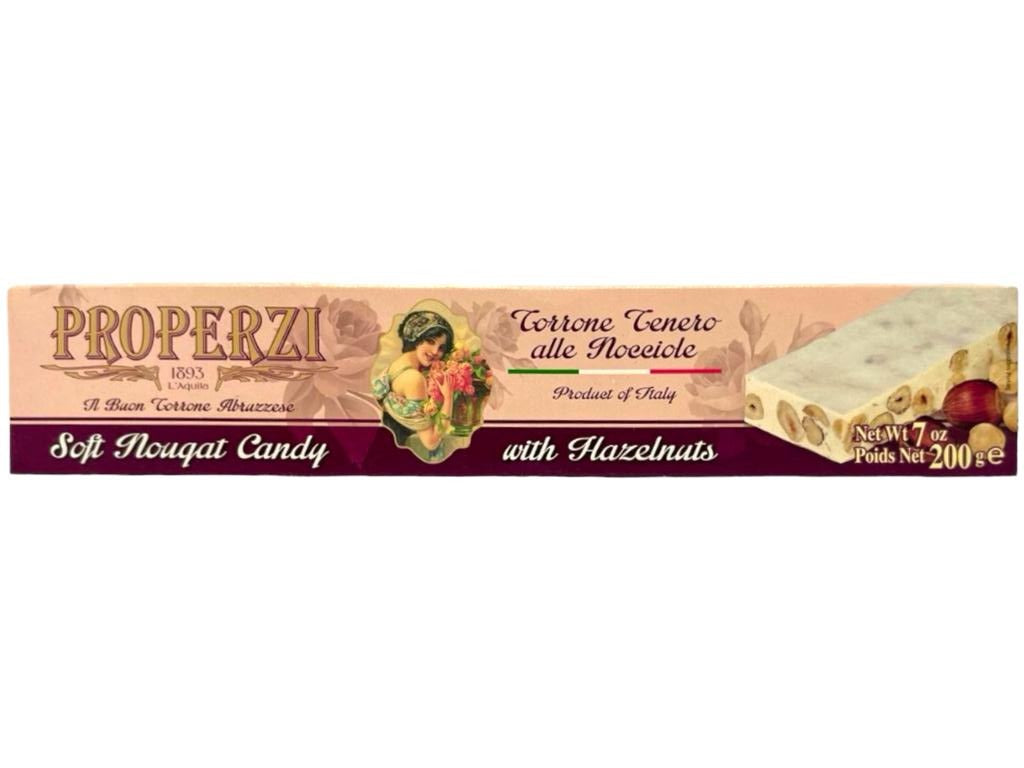Properzi Italian Soft Nougat Candy With Hazelnuts 200g - 2 Pack Total 400g Best Before End of February 2025