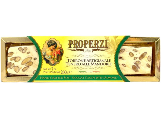 Properzi Italian Hand Crafted Soft Nougat Candy with Almond 200g