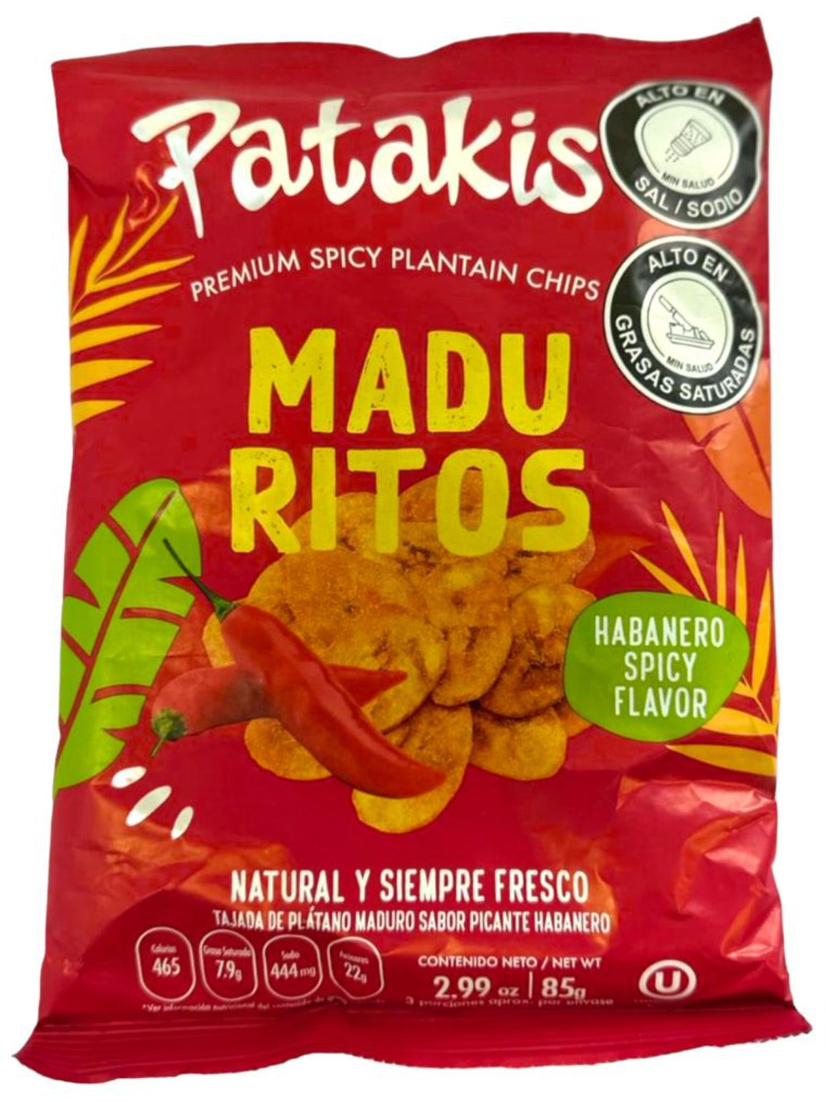 Patakis Maduritos Premium Spicy Plantain Colombian Chips Salted 80g Ea 4 pack 320g total