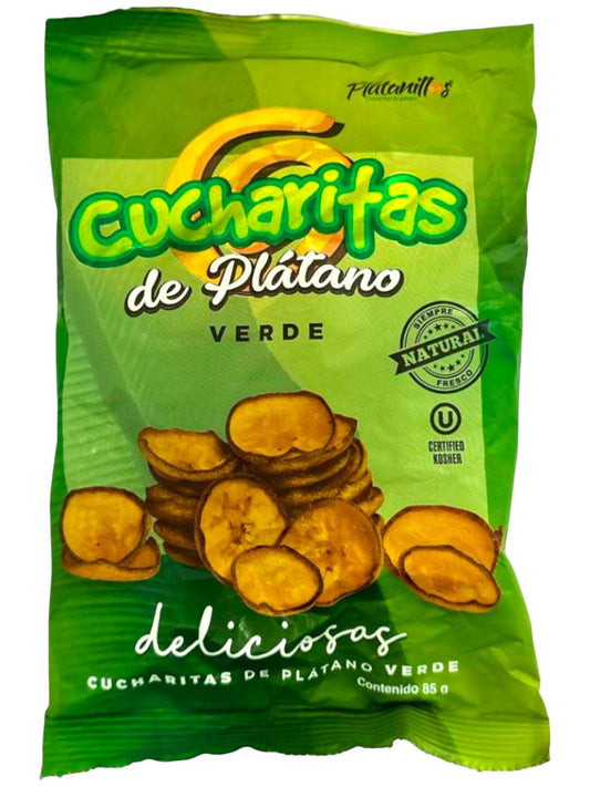 Cucharitas de Platano Verde Plantain Chips Salted 85g Best Before End Of March 2024