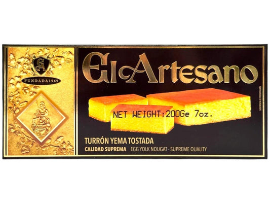 El Artesano Turron Yema Tostada Spanish Toasted Yolk Nougat 200g