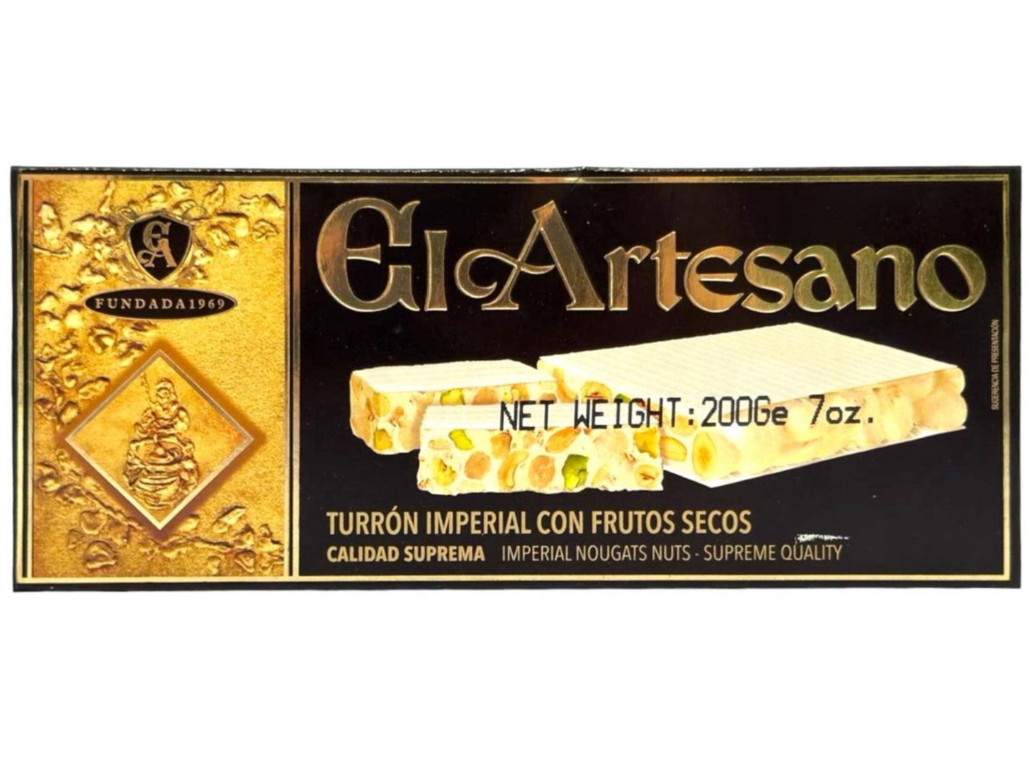 El Artesano Turron Imperial Con Frutos Secos Spanish Nougat With Assorted Nuts 200g Best Before End of August 2024