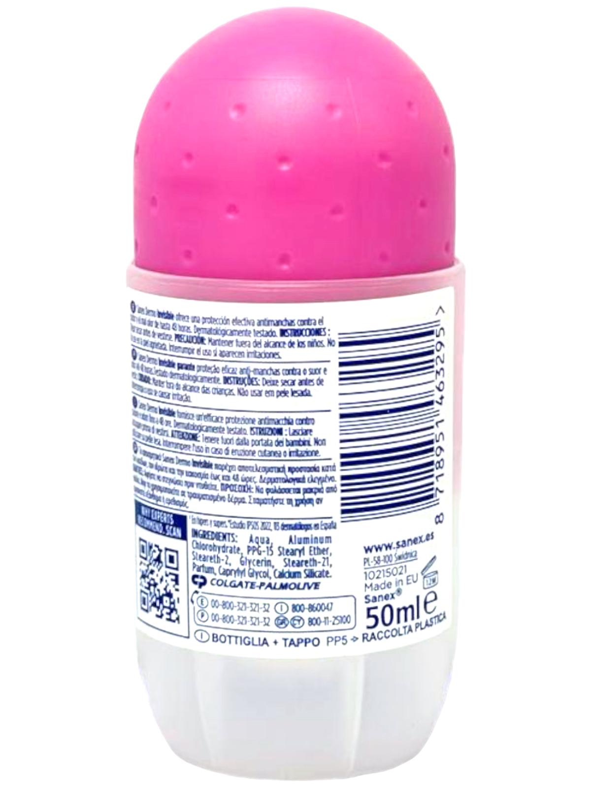 Sanex Dermo Invisible Roll On Deodorant 50ml
