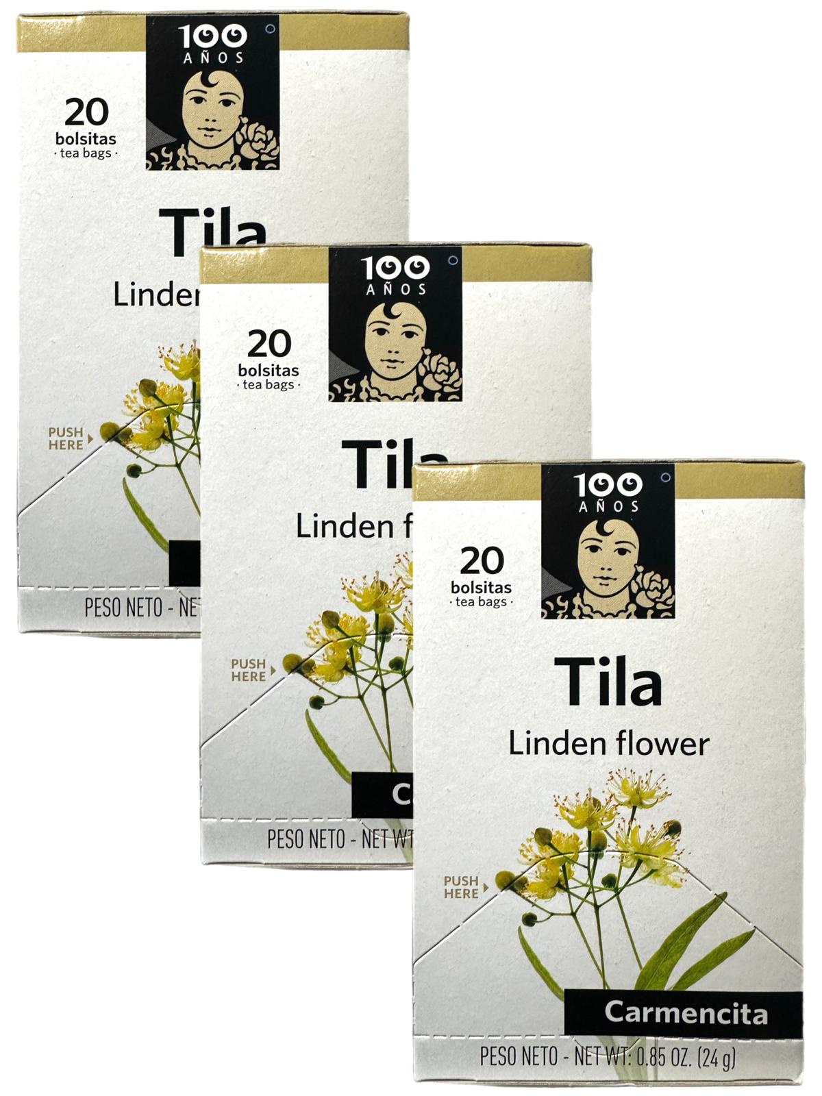 Carmencita Spanish Linden Flower Tea 20x bags 24g - 3 Pack