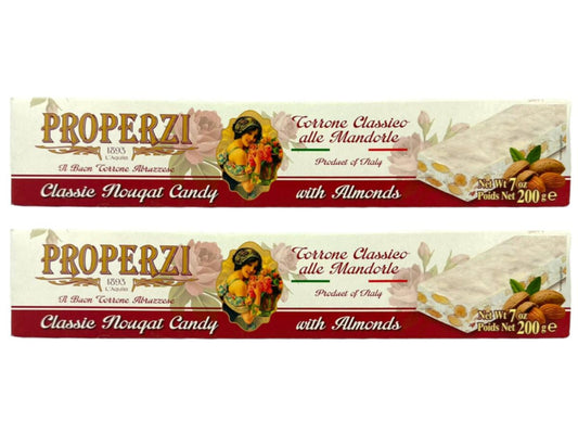 Properzi Italian Classic Nougat Candy With Almonds 200g - 2 Pack Total 400g