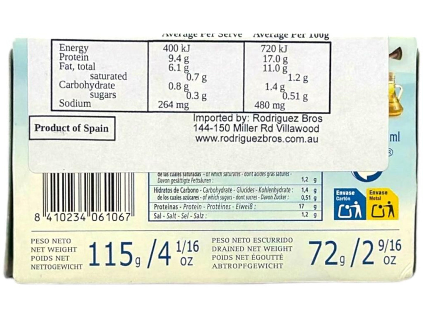 Vigilante Bacalao a la Vizcaina -Spanish Cod-Fish in Biscayan Sauce 115g - 4 Pack 460g Total