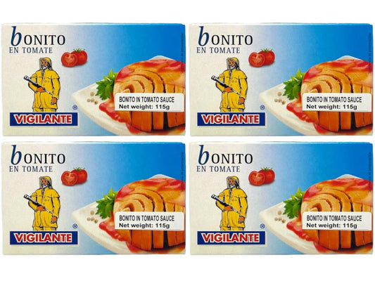 Vigilante Bonito en Tomate - Spanish Bonito in Tomato Sauce 115g - 4 Pack Total 460g