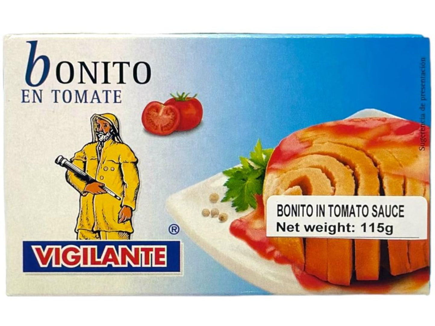 Vigilante Bonito en Tomate - Spanish Bonito in Tomato Sauce 115g - 4 Pack Total 460g Best Before Jan 2027