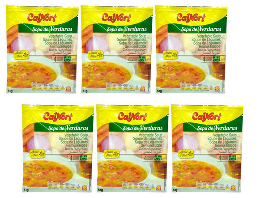 Calnort Sopa de Verduras Spanish Vegetable Soup 51g - 6 Pack Total 306g