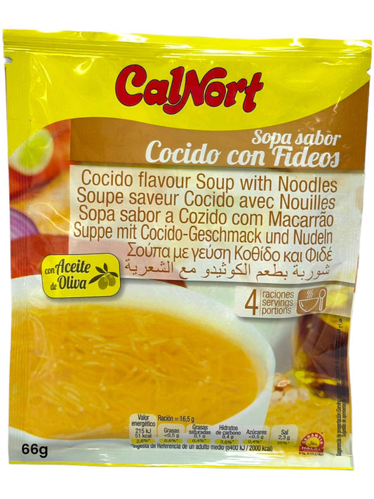 Calnort Sopa Cocido con Fideos Cocido Flavour Soup With Noodles 66g (Best Before 17-10-2025)