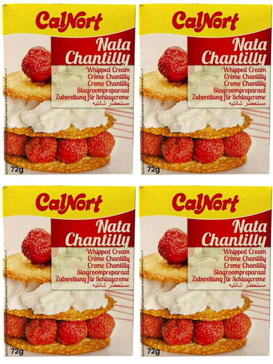 Calnort Nata Chantilly Spanish Whipped Cream 72g - 4 Pack Total 288g Best Before December 2025
