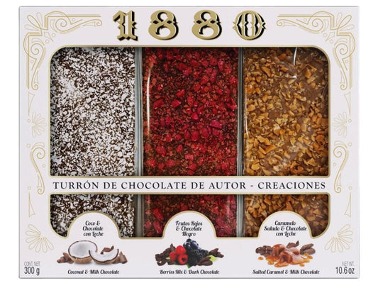 1880 Turron de Chocolate de Autor Creaciones Chocolate Nougat Creations 300g Best Before End of March 2025