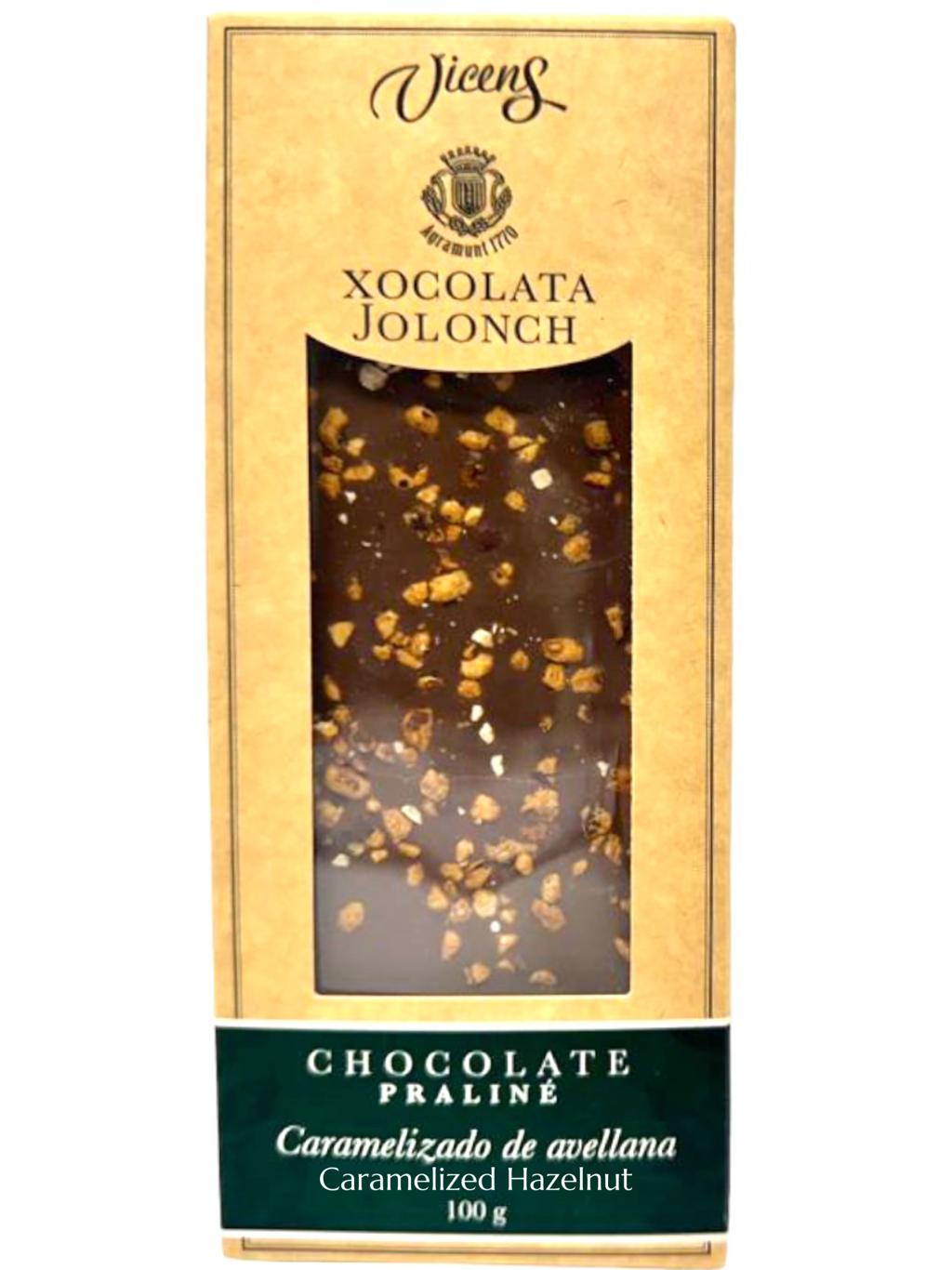 Vicens Xocolata Jolonch Chocolate Praline Caramelizado De Avellana Spanish Chocolate Praline With Caramelised Hazelnut 100g Best Before December 2024