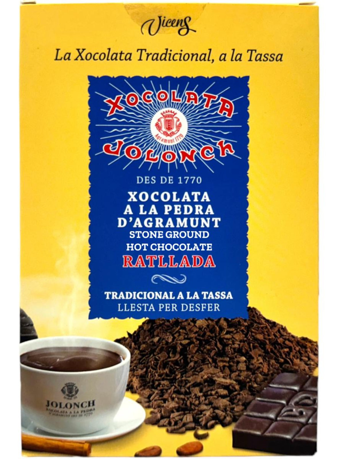 Vicens Xocolata Jolonch Coxolate A La Pedra A La Tazza Stone Ground Hot Chocolate 300g Best Before January 2025