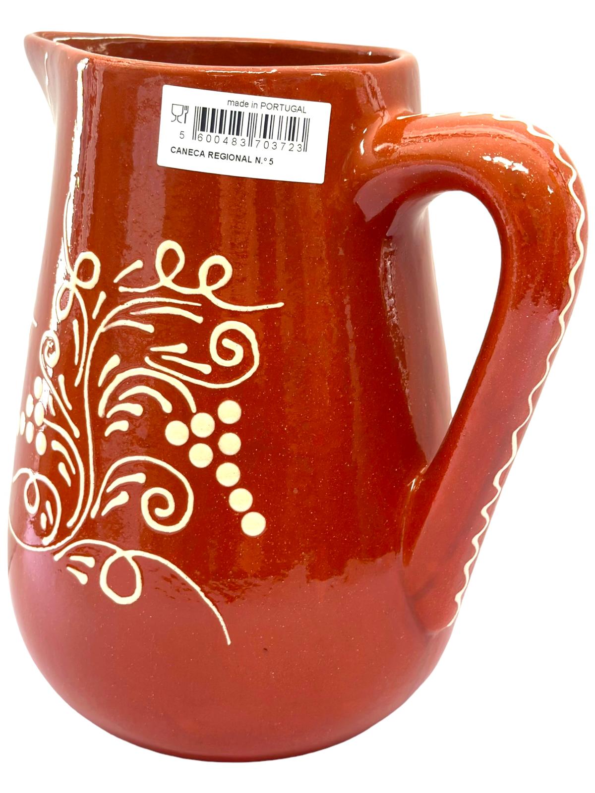 Edgar Picas Caneca Regional 5 Portuguese Terracotta Jug 25cm x 12.5cm x 26cm