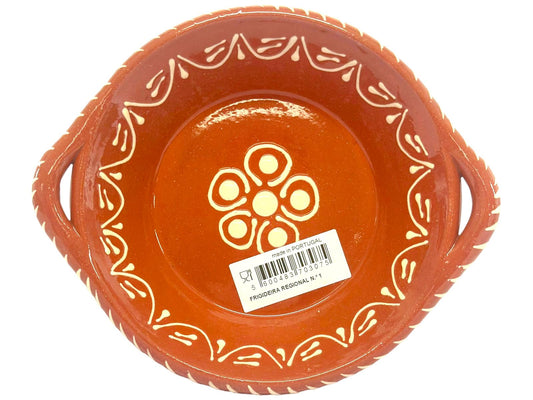 Edgar Picas  Frigideira Regional 1 Portuguese Terracotta Frying Pan -21 cm x 17.5cm x 3.5cm
