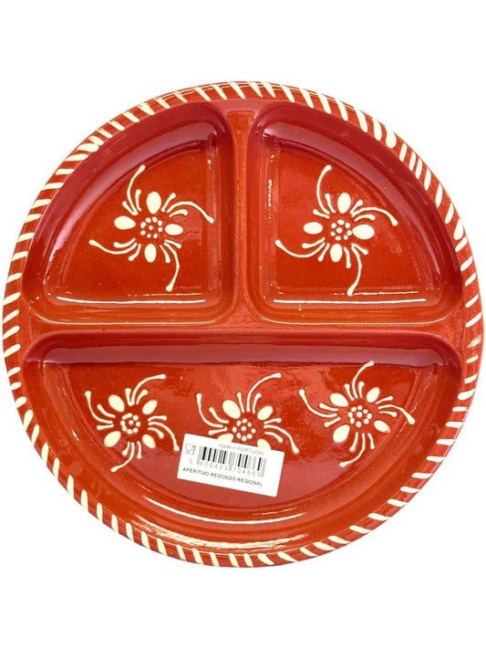 Edgar Picas Aperitivo Redondo Regional Portuguese Terracotta Round Aperitive Plate 25cm