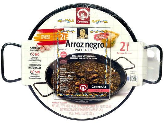 Carmencita Arroz Negro Black Rice Paella Kit With Enamel Pan 255g March 2025 (Best Before 15-03-2025)