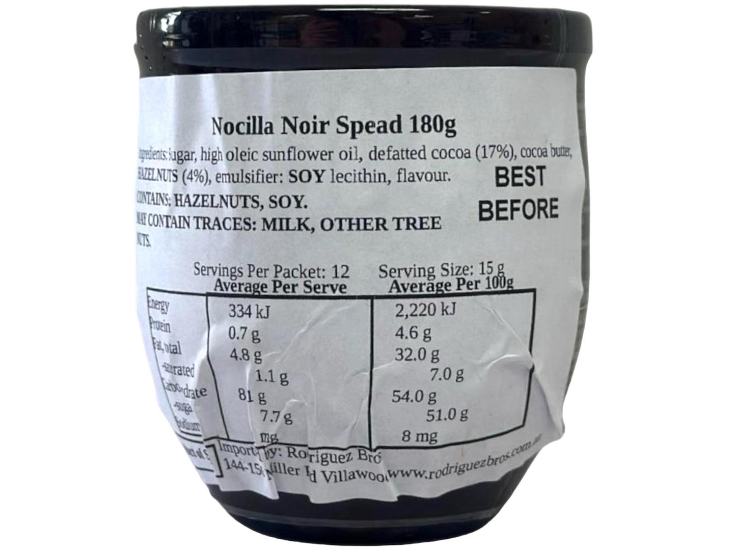 Nocilla Noir Spanish Hazelnut Spread 180g - 4 Pack 720g total