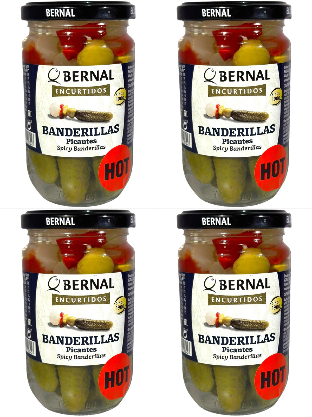 Bernal Banderillas Picantes Spicy Banderillas Cocktail 300g ea- 4 pack- 1200g total (Best Before 03-05-2027)