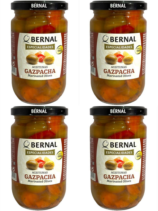 Bernal Aceitunas Gazpacho Marinated Olives 4 Pack 300g x4
