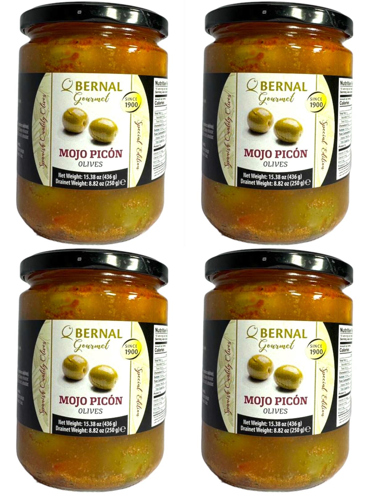 Bernal Gourmet Mojo Picon Marinated Whole Green Olives 4 pack 250g x4