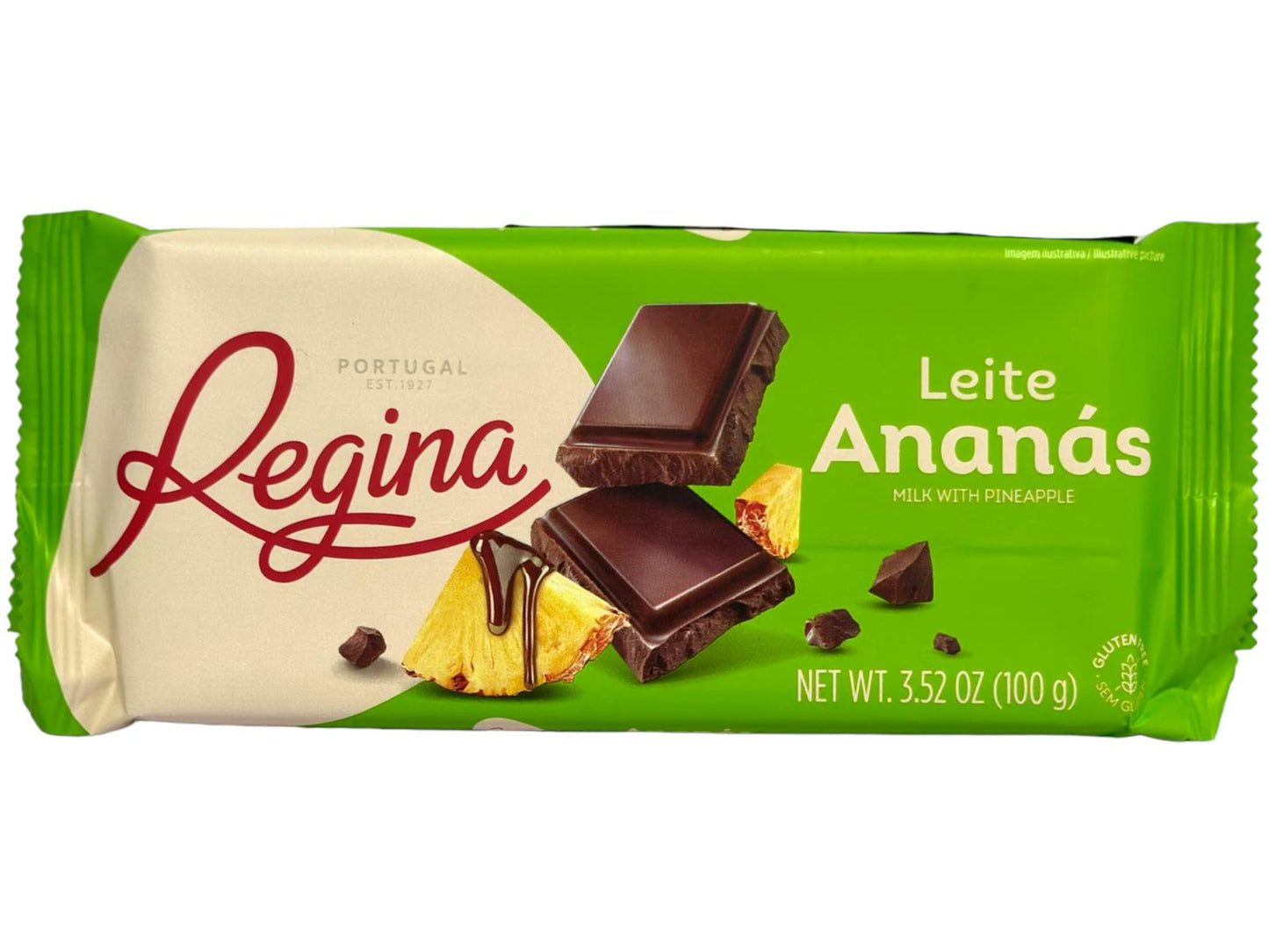 Regina Leite Ananas Portuguese Milk Chocolate with Pineapple 100g - 6 pack 600g total