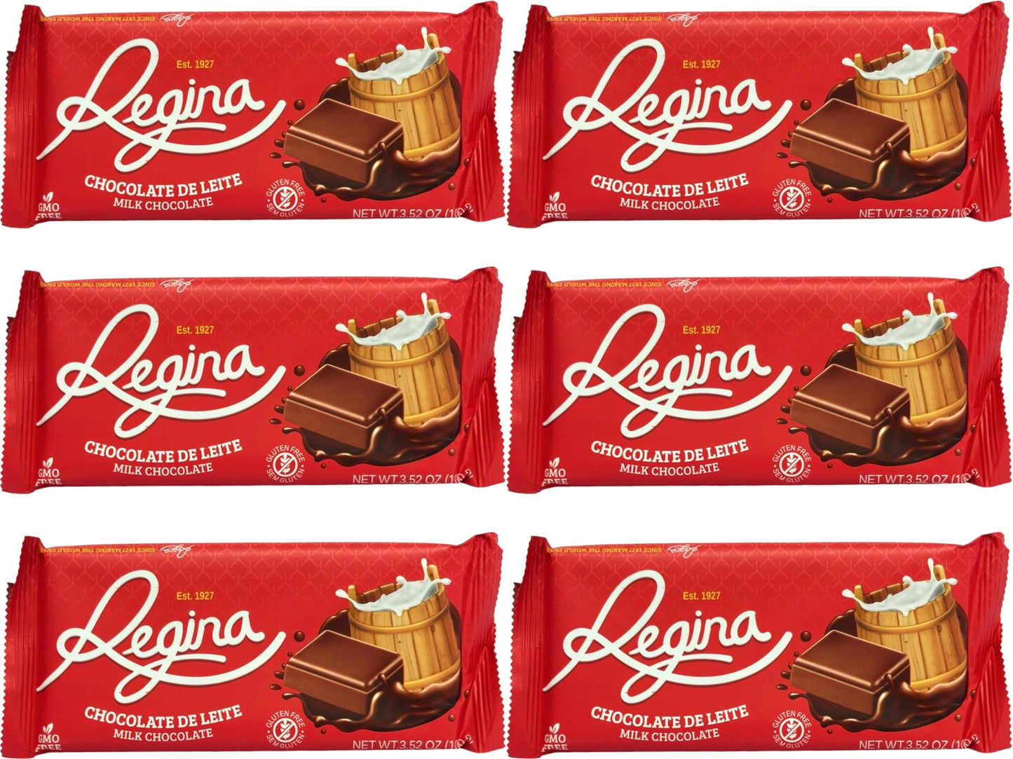Regina Chocolate de Leite Portuguese Milk Chocolate 100g - 6 pack 600g total