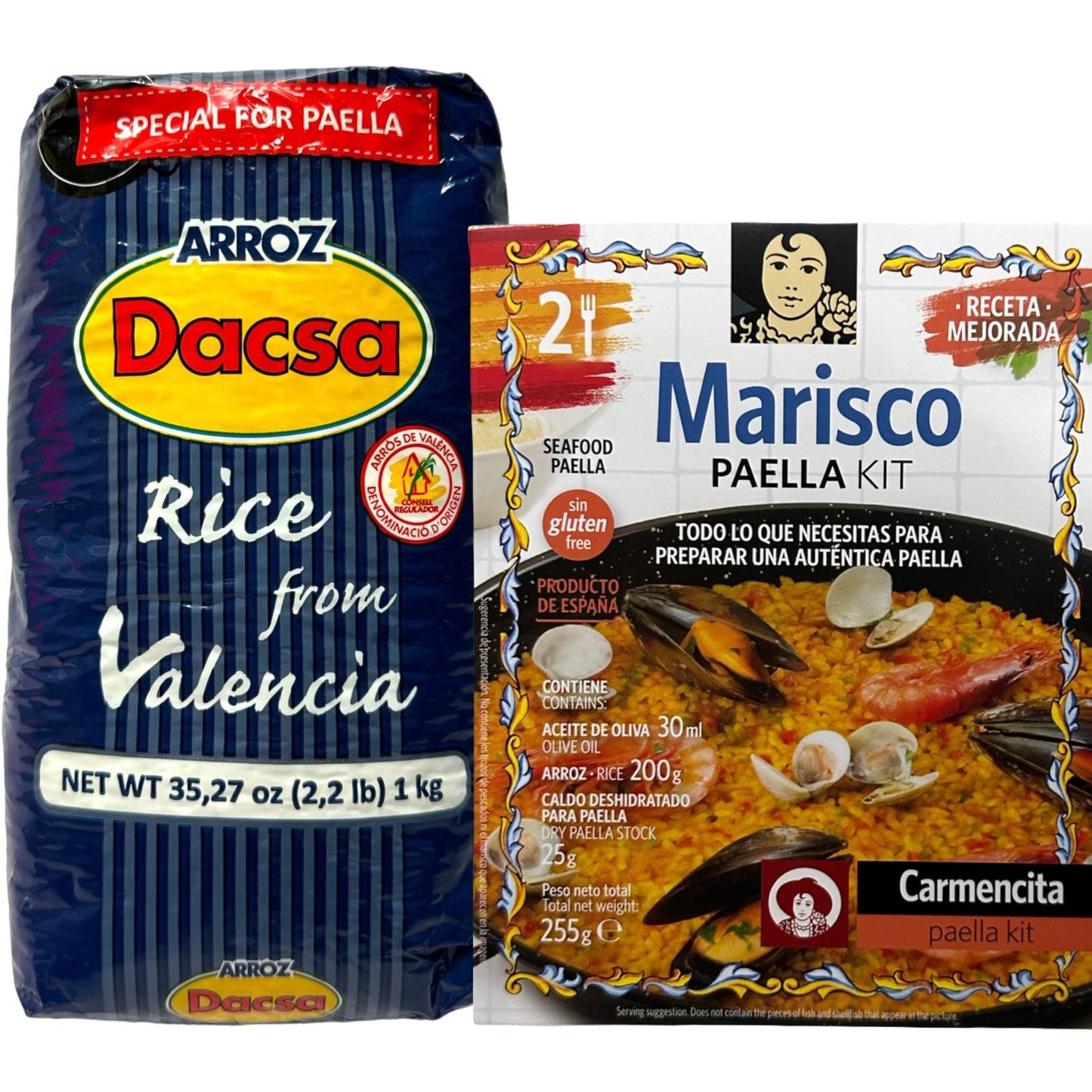 Carmencita Marisco Seafood Paella Kit 255g with Dacsa Rice 1kg Multi Pack