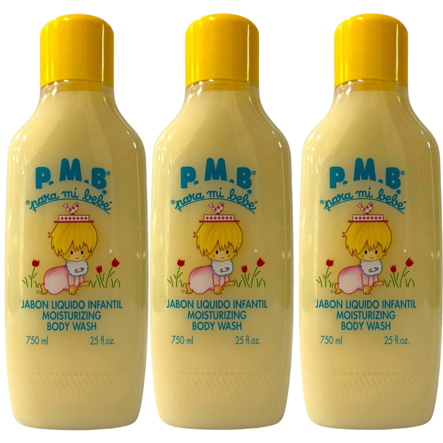 Para Mi Bebe Baby Moisturising Body Wash 750ml 3 Pack 2250ml Total