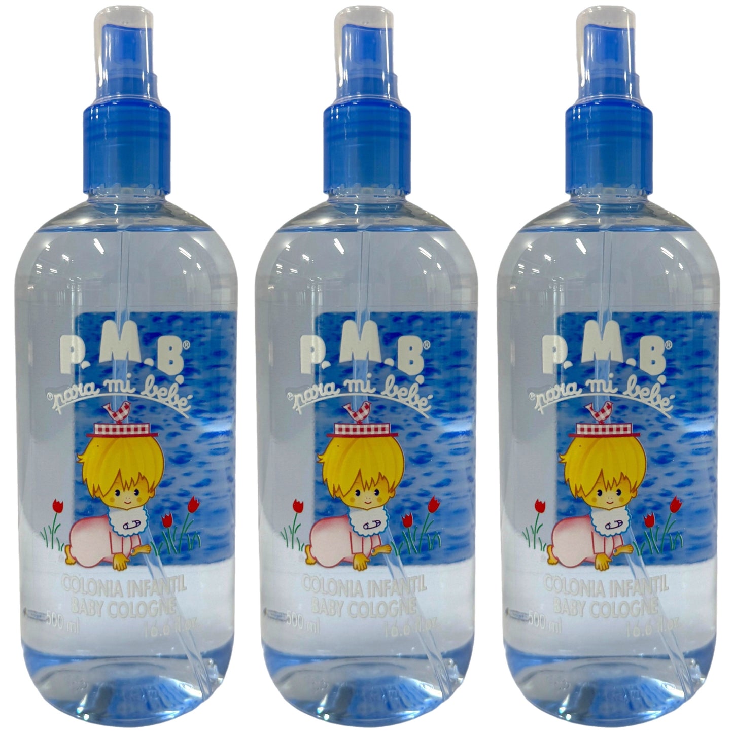 Para Mi Bebe Colonia Infantil Blue Baby Cologne Spray 500ml 3 Pack 1500ml Total
