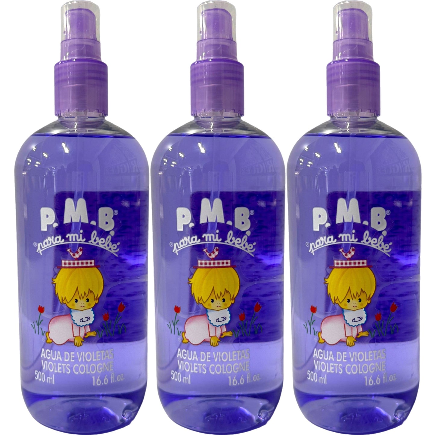 Para Mi Bebe Agua De Violetas Purple Violet Baby Cologne Spray 500ml 3 Pack 1500ml total