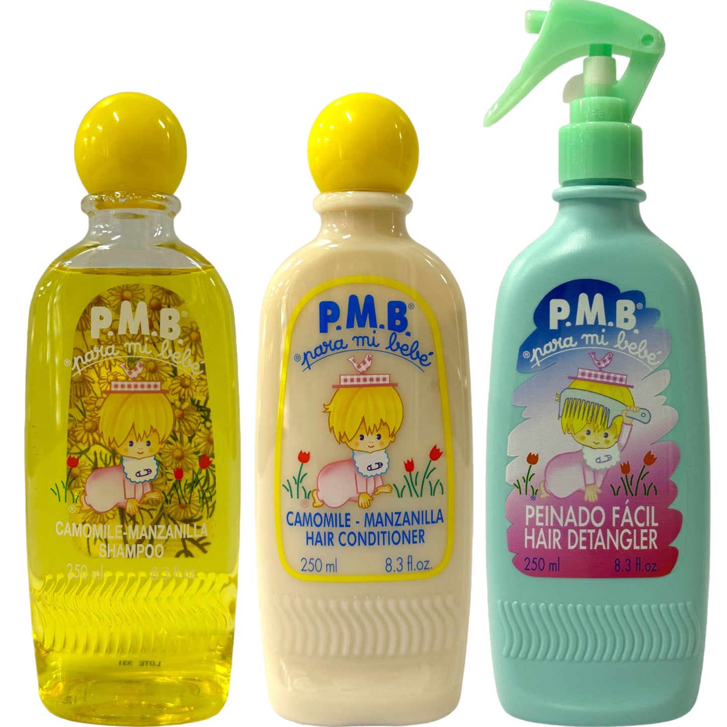 Para Mi Bebe Shampoo, Conditioner and Hair Detangler 250ml each Mixed Pack 750ml Total