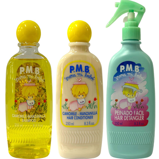 Para Mi Bebe Shampoo, Conditioner and Hair Detangler 250ml each Mixed Pack 750ml Total