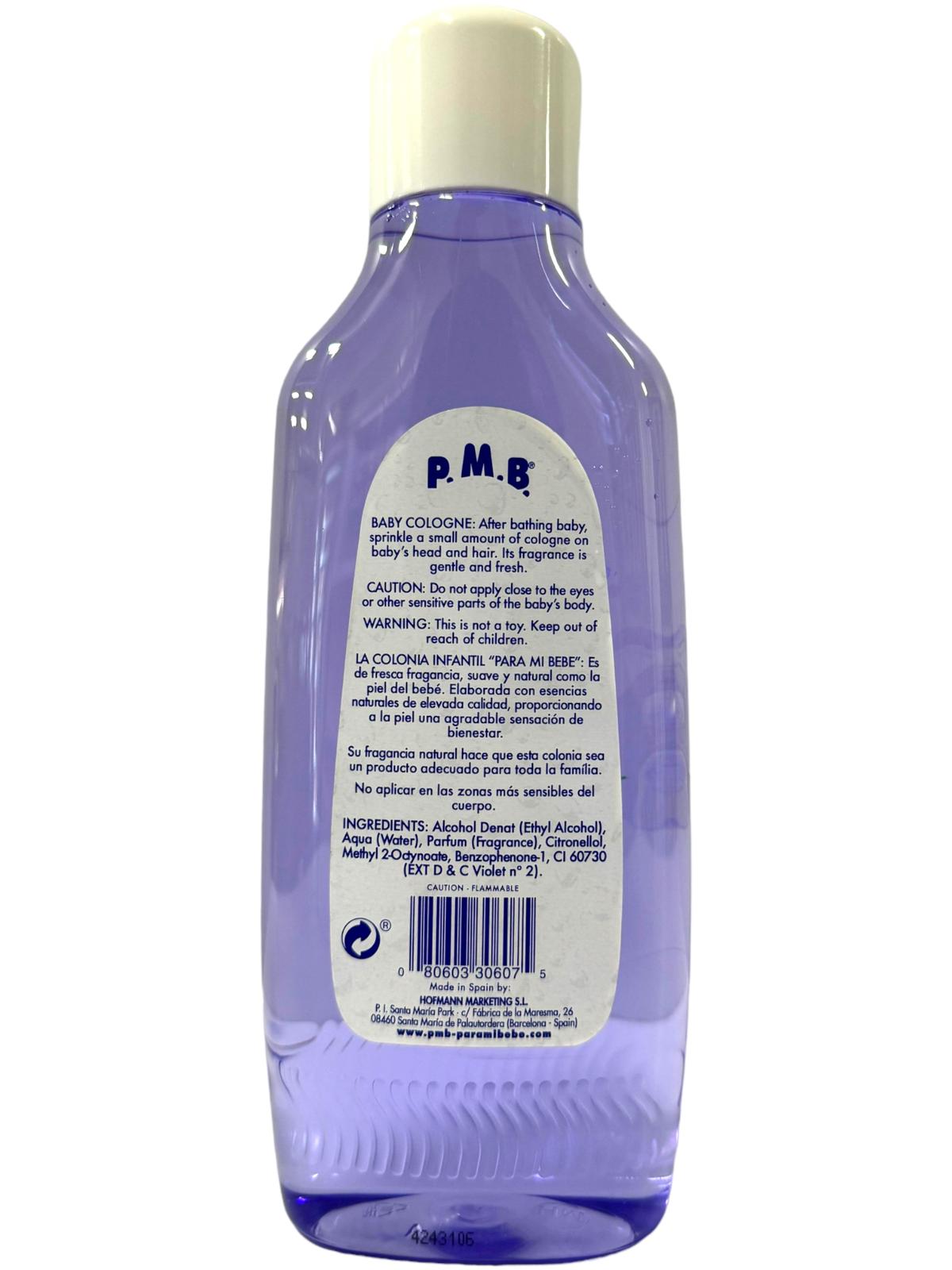 Para Mi Bebe Colonia Infantil Baby Cologne 750ml each MIxed Pack Pink, Purple, Blue 2250ml Total