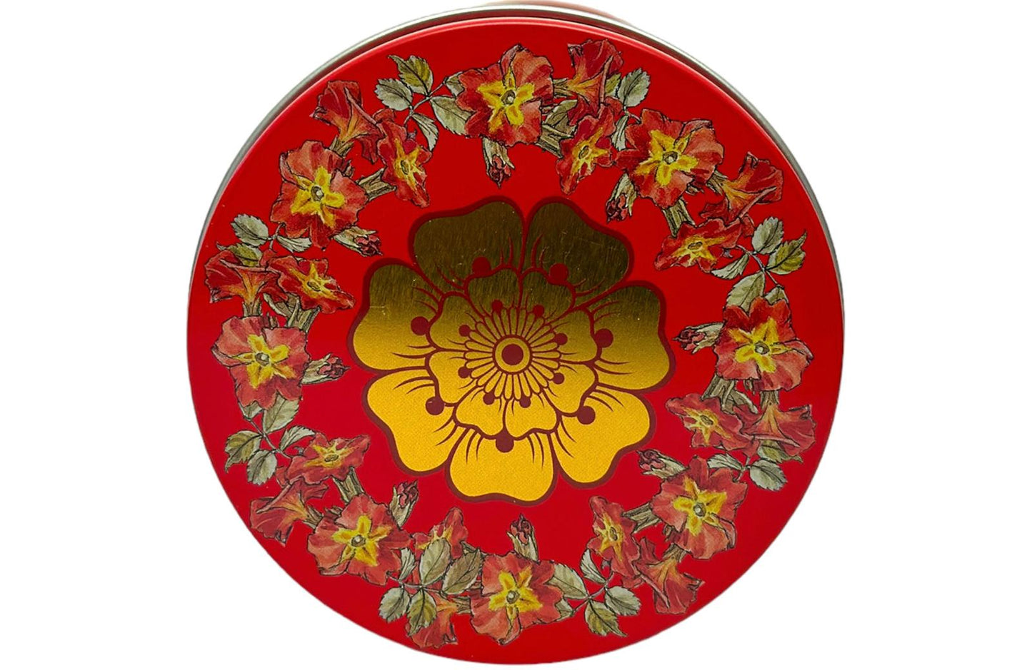 Marie Ange di Costa Italian Flower Empty Decorative Gift Tin —Il Cannocchiale in Crimson