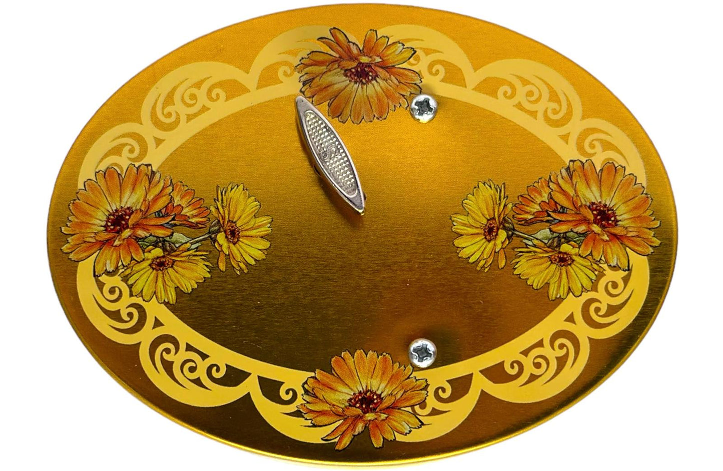 Marie Ange di Costa Flower Fairy Music Box Empty Decorative Tin—Il Fantasia in Gold