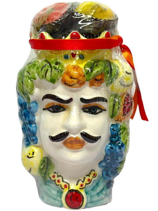 Pennisi Frutta di Marzapane Marzipan Fruit in Terracotta Testa Di Moro Male 60g (Best Before 28-02-2025)