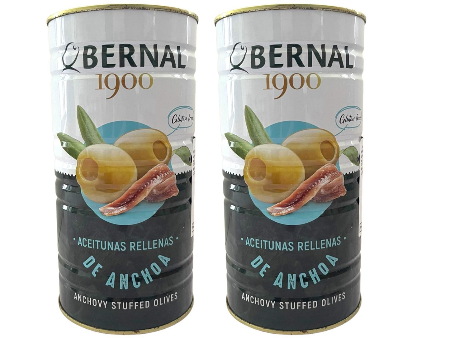 Bernal Aceitunas  Rellenas de Anchoa Anchovy Stuffed Olives 1440g Twin Pack - 2880g Total