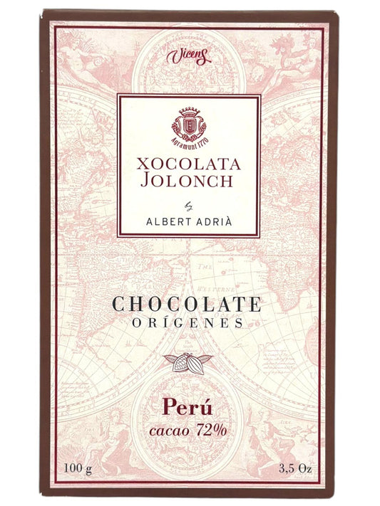Vicens Xocolata Jolonch Chocolate Origines Peru 72% Cacao Dark Chocolate With Peru Cacao 100g