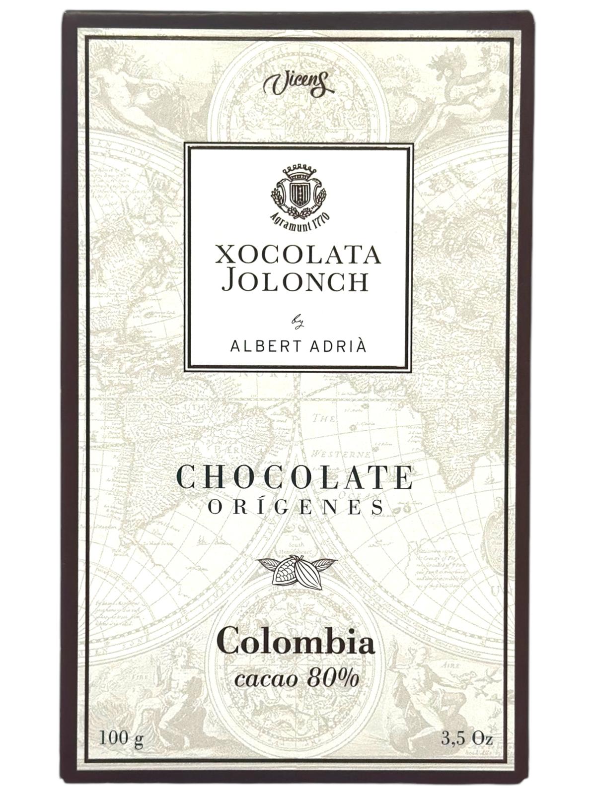 Vicens Xocolata Jolonch Chocolate Origines Colombia 80% Cacao Dark Chocolate With Colombian Cacao 100g (Copy) (Best Before 01-01-2025)