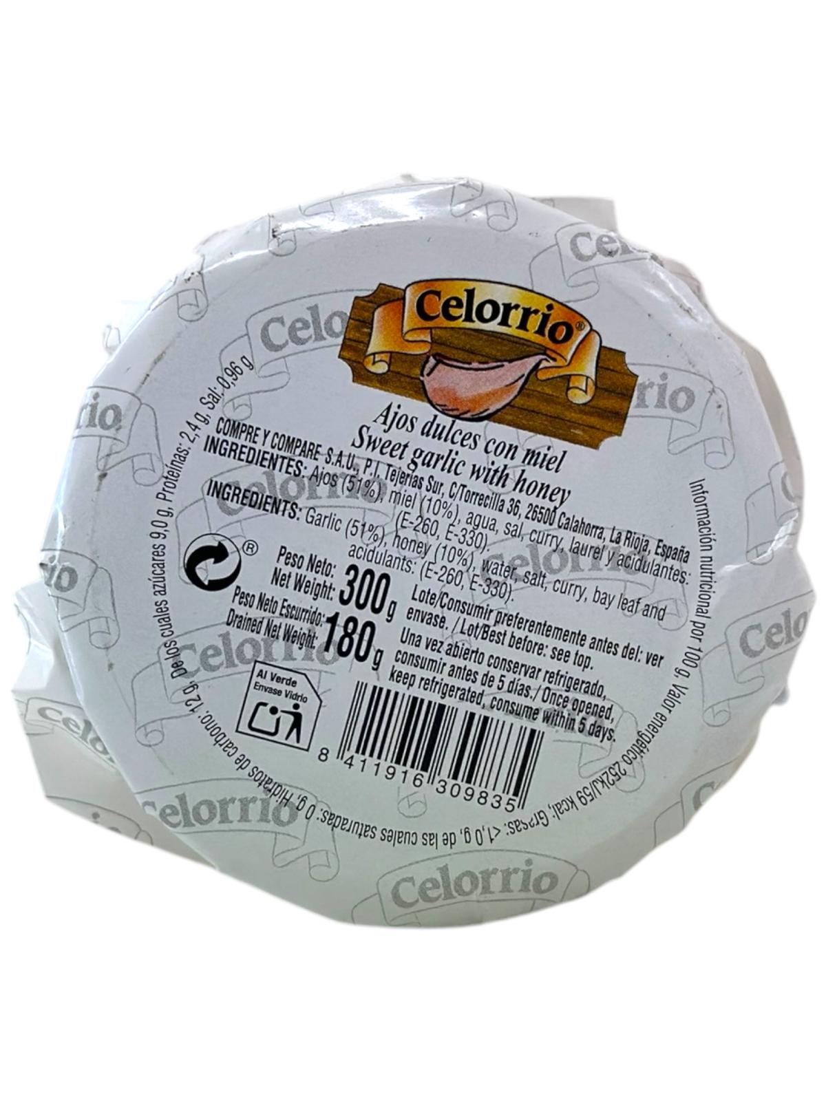 Celorrio Ajos Dulces Con Miel Sweet Garlic With Honey 300g x4 pack -  1.2kg Total