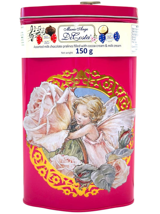 Marie Ange di Costa Sogno Flower Fairy Music Box With Italian Praline Chocolates—Diamond in Gold and Pink 150g (Best Before 31-12-2026)