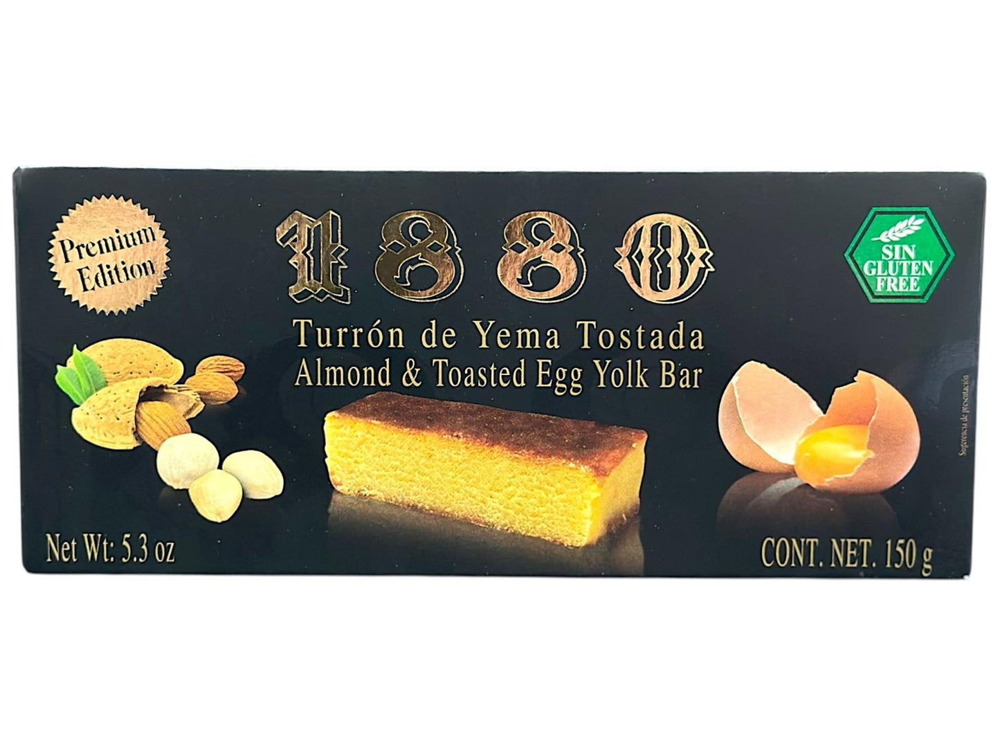 1880 Turron de Yema Tostada Premium Edition Almond & Toasted Egg Yolk Bar 150g (Best Before 31-07-2026)