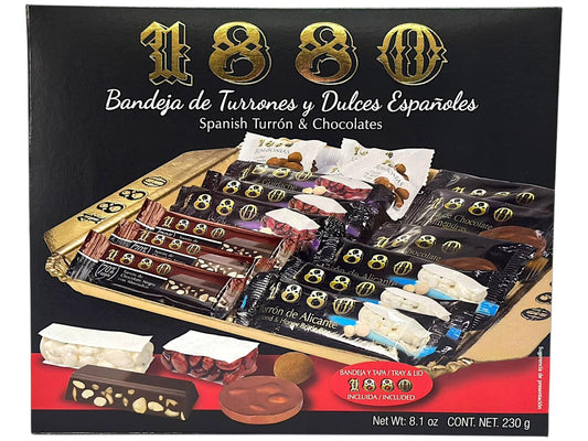 1880 Spanish Selection Chocolate and Nougat with Decorative Tray 230g (Best Before 30-11-2026)