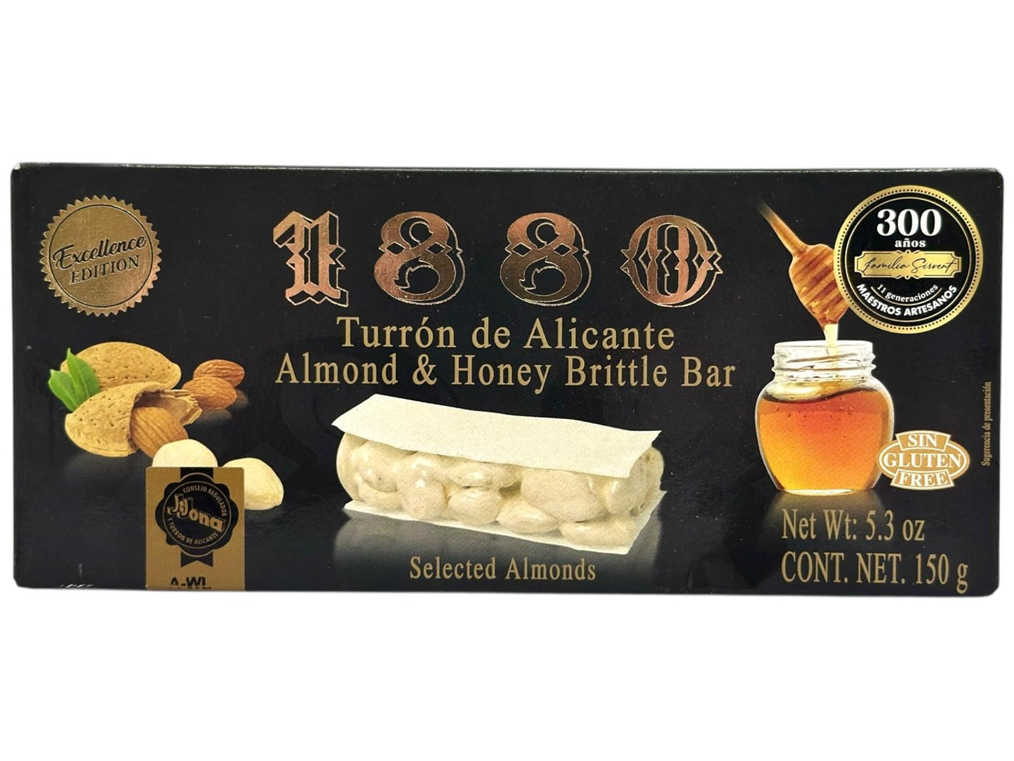 1880 Turron de Alicante Almond & Honey Hard Nougat Premium Edition 150g (Best Before 31-12-2026)