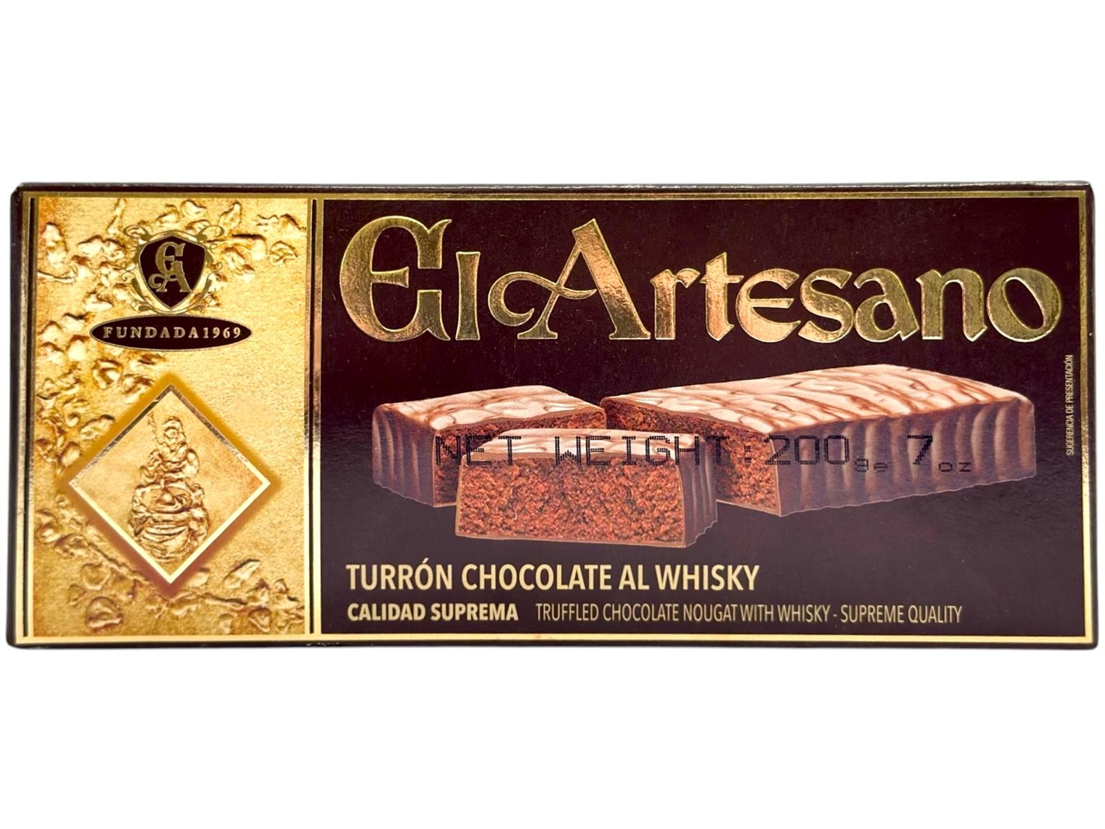 El Artesano Turron Chocolate al Whisky Spanish Nougat 200g (Best Befor ...