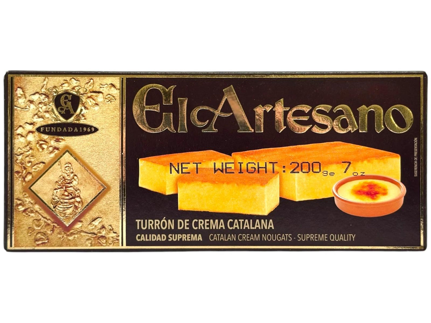 El Artesano Turron de Crema Catalana Spanish Catalan Cream Nougat 200g (Best Before 30-07-2026)